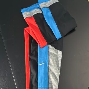 Nike Red and Blue Leggings Athletic Wear